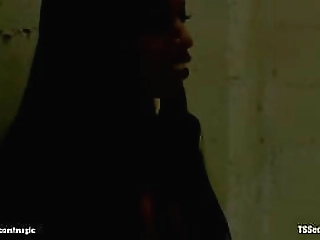 ebony shemale with gf fucks stalker