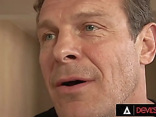 gorgeous shemale jerking her fat cock