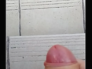 toni254 shooting big load on stairs public