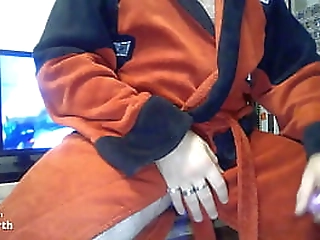 fucking myself in crotchless panties while watching tranny cumshots