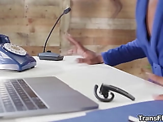 tranny fucking in threesome sex with hot babe