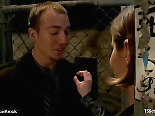 busty black tranny fucks white man