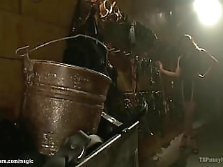 trans domme fucks bound employee