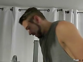 trans beauty sucking off before bareback gym sex