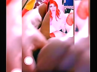 tgirl melanie strokes her dick alone