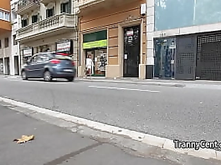 shemale slut squezed jizz while fucking