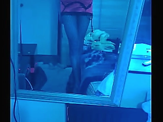 busty latina shemale rosy pinheiro masturbates her massive, rigid dick