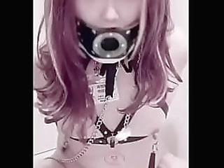 sultry ladyboy pumps her cock and toys bum