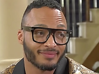 blonde tgirl sucked off and breeded in interracial duo