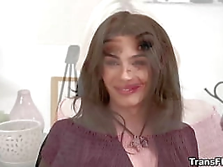 shemale jerking her black hard cock