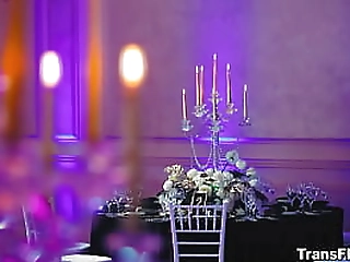 trans babe korra del rio kiss and fucks this sexy bride to be ember snow