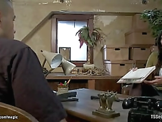 big cock asian ts boss fucks employee