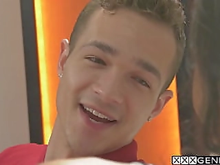 horny asian tranny cheerleader andrea zhay gets fucked in ass after blowjob