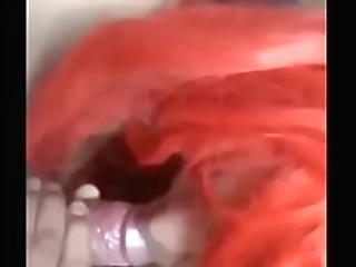 leticia freitas is masked and stroking her hard tranny shecock