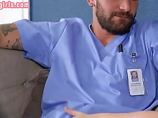 trans nurse sucking before barebacked by her colleague