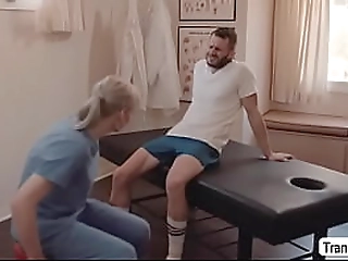 masseuse tgirl fucks her clients butthole