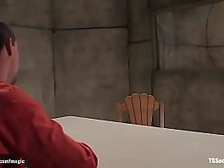 blonde shemale interrogate and fuck man