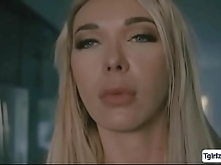 blonde ts sucks the bbc of her neighbor