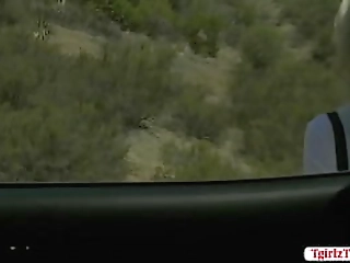 bald guy fucks the ass of ts hitch hiker