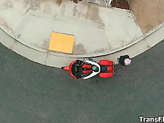 trans aubrey teases gia'_s pussy with her tongue and cock