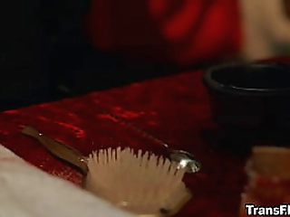 amateur latina shemale kandie shows off her blowjob skills