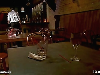 teen ladyboy in black lingerie spreads her hairy asshole in