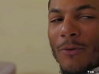 redheaded tgirl barebacked by black guy from behind