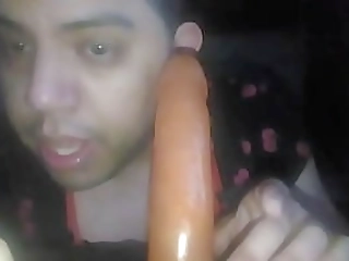 busty asian shemale amanda doing solo masturbation in stockings