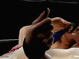 tattooed shemale fucks bound man