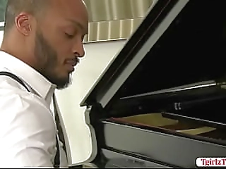 shemale in her white camisole rides stud s big dick