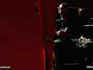 ebony ts fucks man and makes him cum