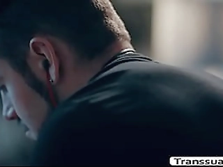 tgirl gives her stepbros bigcock blowjob