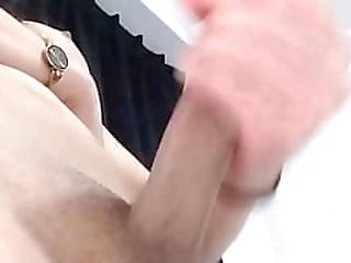 sexy trans standing pulling her 7 inch cock