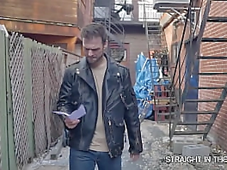 straight in the ass - tattooed trans brunette take it hard in the ass