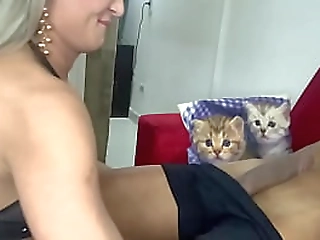 mocha skinned shemale sucks a long cock