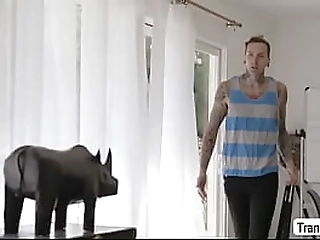 big tits transgender paola jerks off her she cock solo