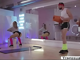seductive tgirl analed her yoga partner