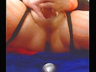 sexy rectal dildo riding and cumshot