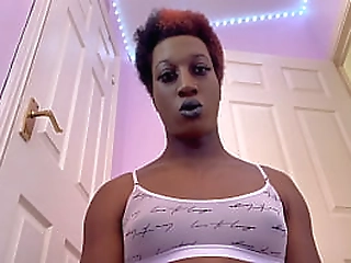 creamy wet ending for this ebony tgirl