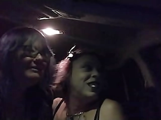 transbians fooling around &amp_ teasing in public