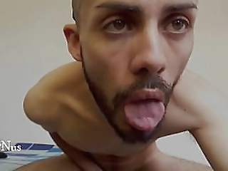 asian shemale in black lingerie is fucked hard by stud while watching xxx