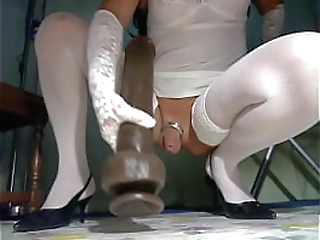 nice looking busty asian tranny strokes her fuck rocket