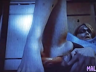 big dicked blonde tranny enjoys solo masturbation